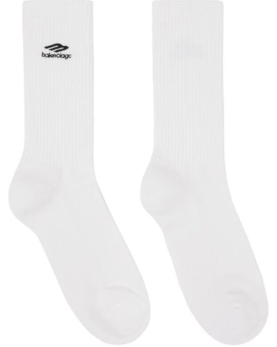 Balenciaga White 3b Sports Icon Socks