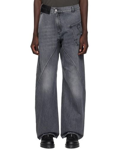 JW Anderson Grey Twisted Jeans - Black
