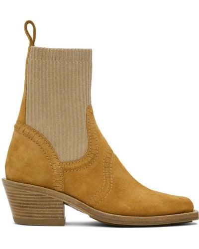 Chloé Tan Nellie Ankle Boots - Brown