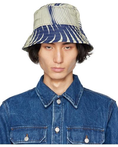 Dries Van Noten Blue & Off-white Gilly Bucket Hat