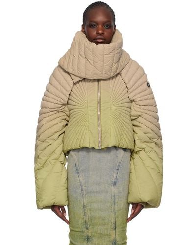 Rick Owens Moncler + Taupe & Green Radiance Down Jacket
