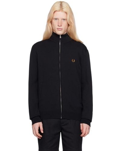 Fred Perry F perry cardigan noir à glissière