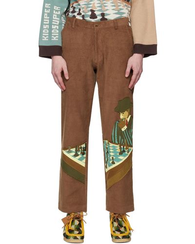 Kidsuper Chess Not Checkers Trousers - Brown