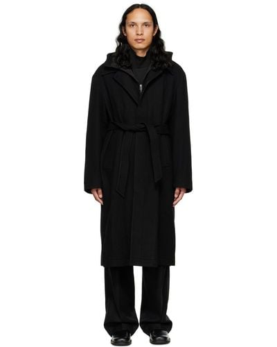 LE17SEPTEMBRE Hooded Coat - Black