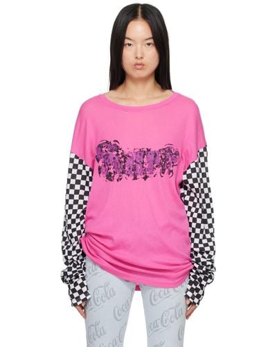 ERL Printed Long Sleeve T-shirt - Pink