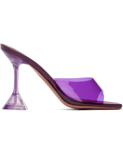 AMINA MUADDI Purple Lupita Glass Slipper Heeled Sandals - Black