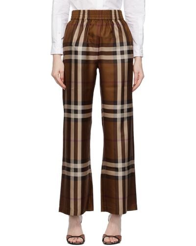 Burberry Brown Check Trousers - Multicolour