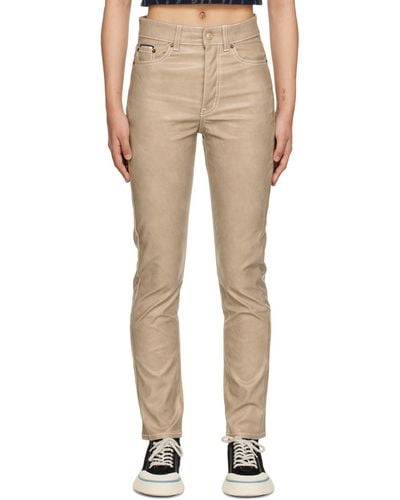 Eytys Taupe Solstice Faux-leather Jeans - Natural