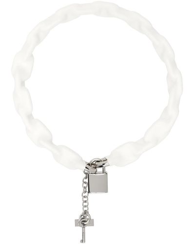 MM6 by Maison Martin Margiela White & Silver Cover Necklace