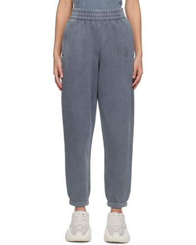 T By Alexander Wang Blue Faded Lounge Trousers