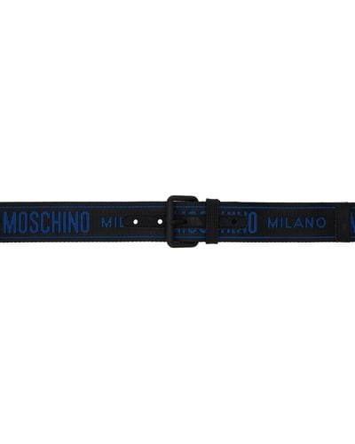 Moschino Jacquard Logo Belt - Black