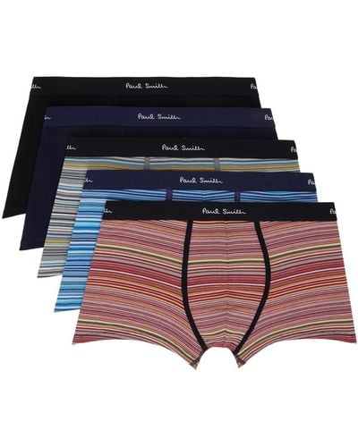 Paul Smith Five-pack Multicolour Boxer Briefs - Blue