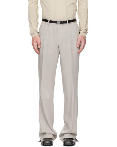 MISBHV Pantalon ajusté gris - Blanc