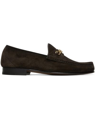 Tom Ford Brown York Chain Loafers - Black