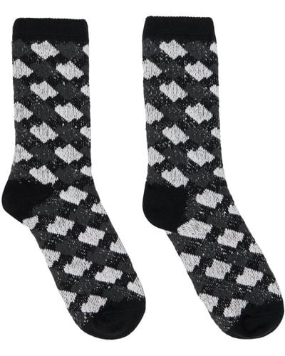 Adererror Black & Gray Jacquard Socks