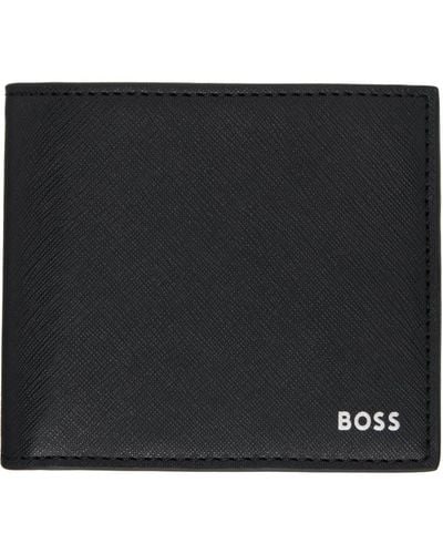 BOSS ロゴ 財布 - ブラック