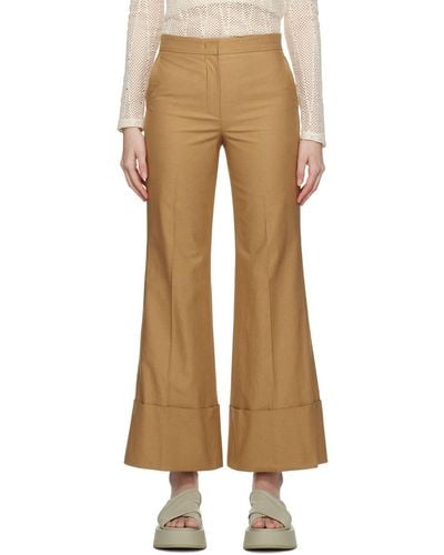 RECTO. 70s Bohemian Trousers - Natural