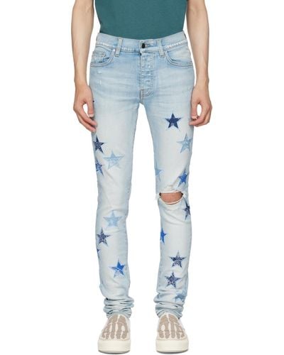 Amiri Blue Bandana Star Denim Jeans