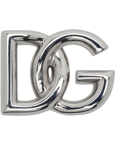 Dolce & Gabbana Dg Logo Stud Single Earring - Metallic