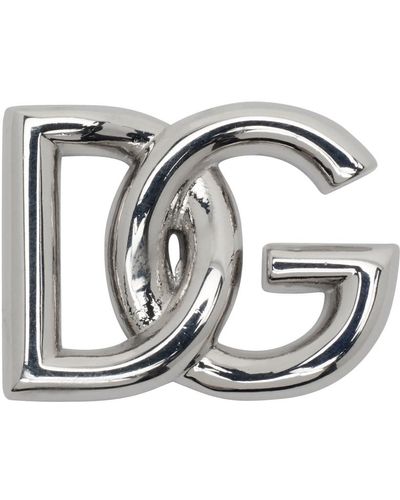 Dolce & Gabbana Puce d'oreille à logo DG - Métallisé