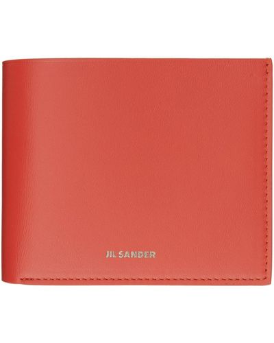 Jil Sander Orange Pocket Wallet - Red