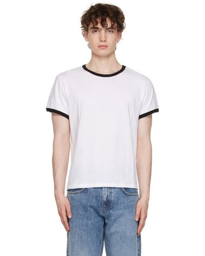 Second/Layer T-shirt blanc à bordure contrastée exclusif à ssense