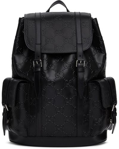Gucci GG Embossed Backpack - Black