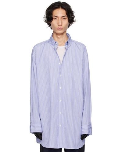 Maison Margiela Blue Striped Shirt - Purple