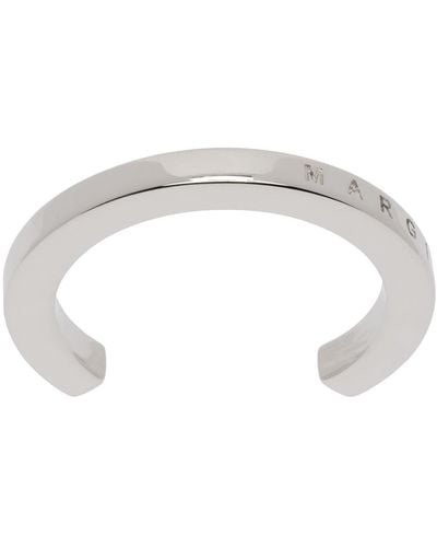 MM6 by Maison Martin Margiela Silver Cuff Ring - Black