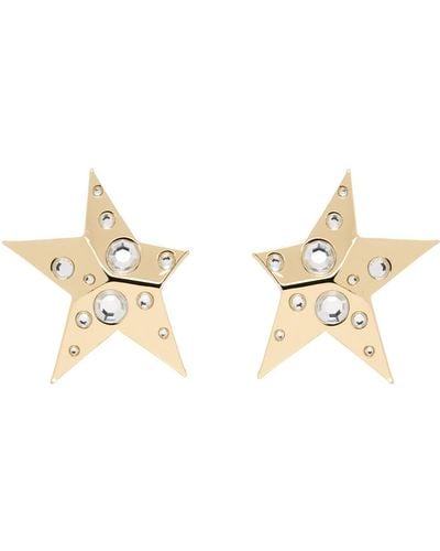 Area Crystal Star Earrings - Black
