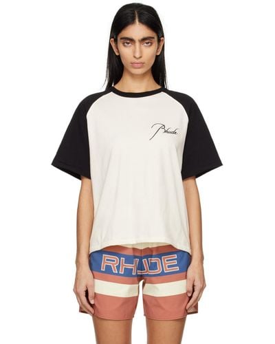 Rhude Off-white & Black Raglan T-shirt