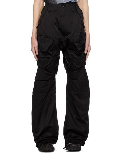 Julius Gas Mask Cargo Pants - Black
