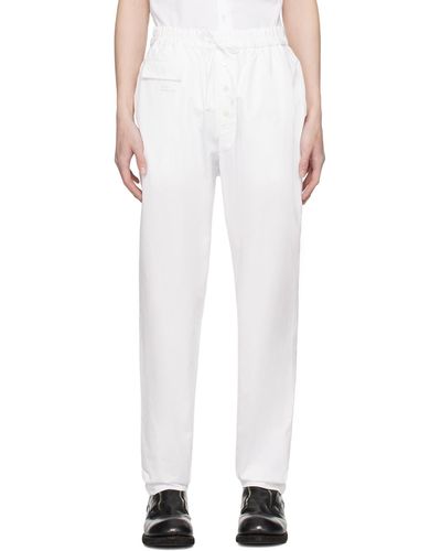 Undercover Pantalon blanc à taille élastique