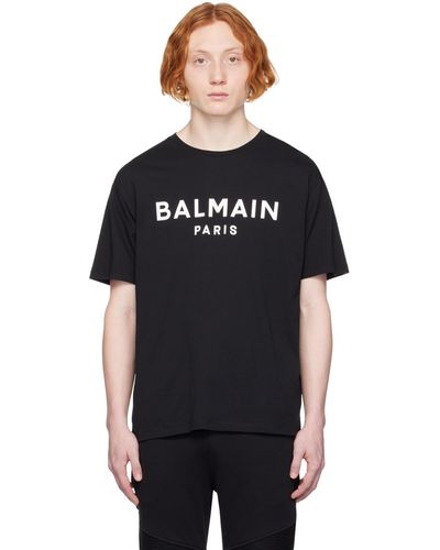 Balmain T-shirt noir à logo imprimé