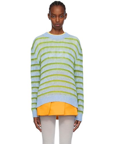 Marni Blue & Green Striped Sweater - Multicolor