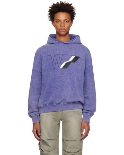 we11done Purple Wave Line Hoodie