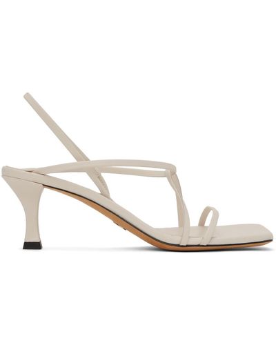 Proenza Schouler White Square Strappy Heeled Sandals - Black