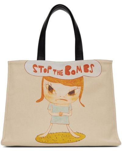 Stella McCartney Beige 'stop The Bombs' Tote - Natural