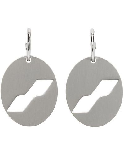 we11done Logo Motif Earrings - Metallic