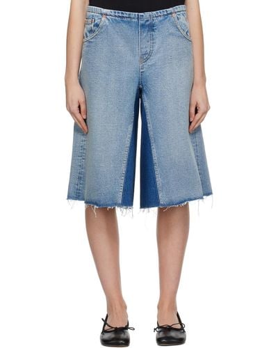 MM6 by Maison Martin Margiela Blue Gusset Denim Shorts