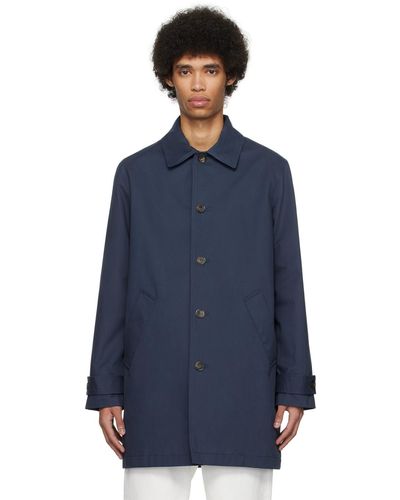 A.P.C. . Navy Victor Coat - Blue