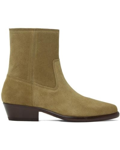 Isabel Marant Taupe Delix Boots - Green
