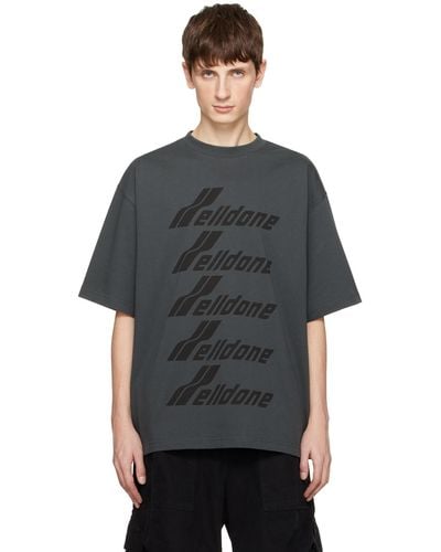 we11done Gray Printed T-shirt - Black