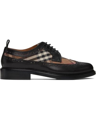 Burberry Derbys noirs à carreaux vintage