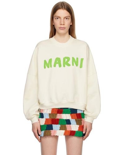 Marni オフホワイト ロゴプリント スウェットシャツ - マルチカラー
