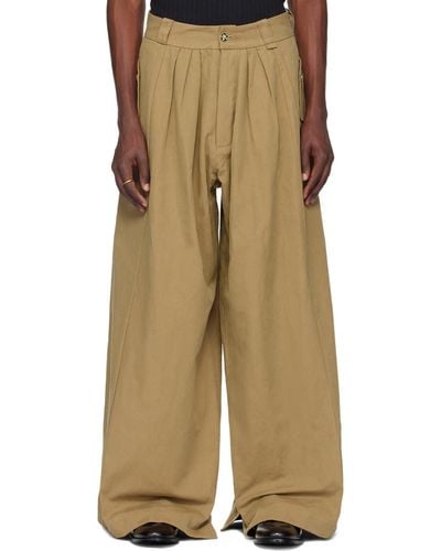Willy Chavarria Wide-Leg Trousers - Natural