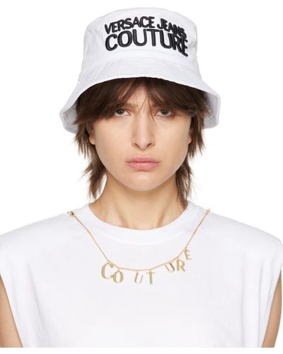 Versace Embroidered Bucket Hat - White