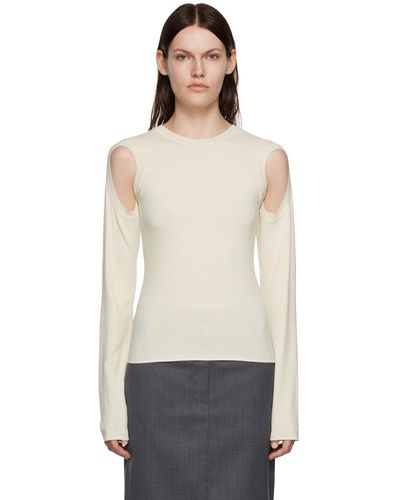 Low Classic Off-white Armhole Sweater - Black