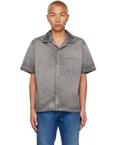 Les Tien Camp Collar Shirt - Gray