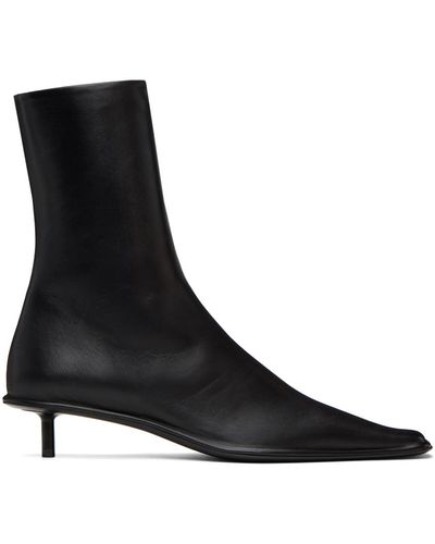 Jil Sander Black Square Toe Boots